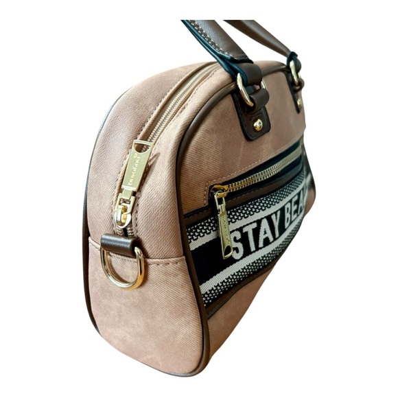 Tan and Black Structured Shoulder/Crossbody Bag - Picture 8 of 10